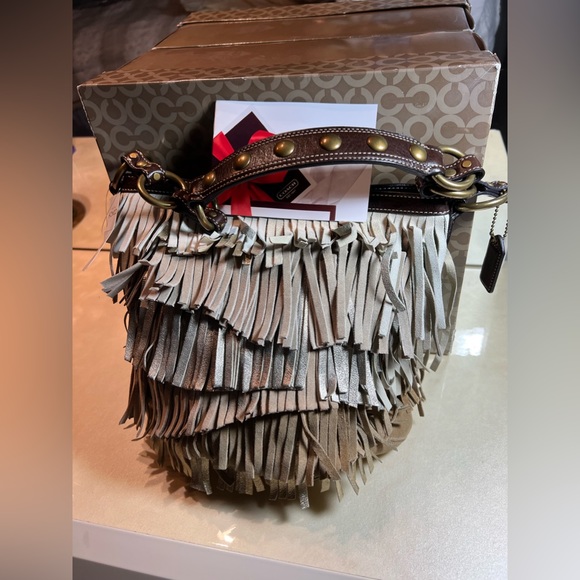 COACH Vintage LIMITED EDITION SUEDE & LEATHER FRINGE DUFFLE 9115 NWT - Picture 4 of 11